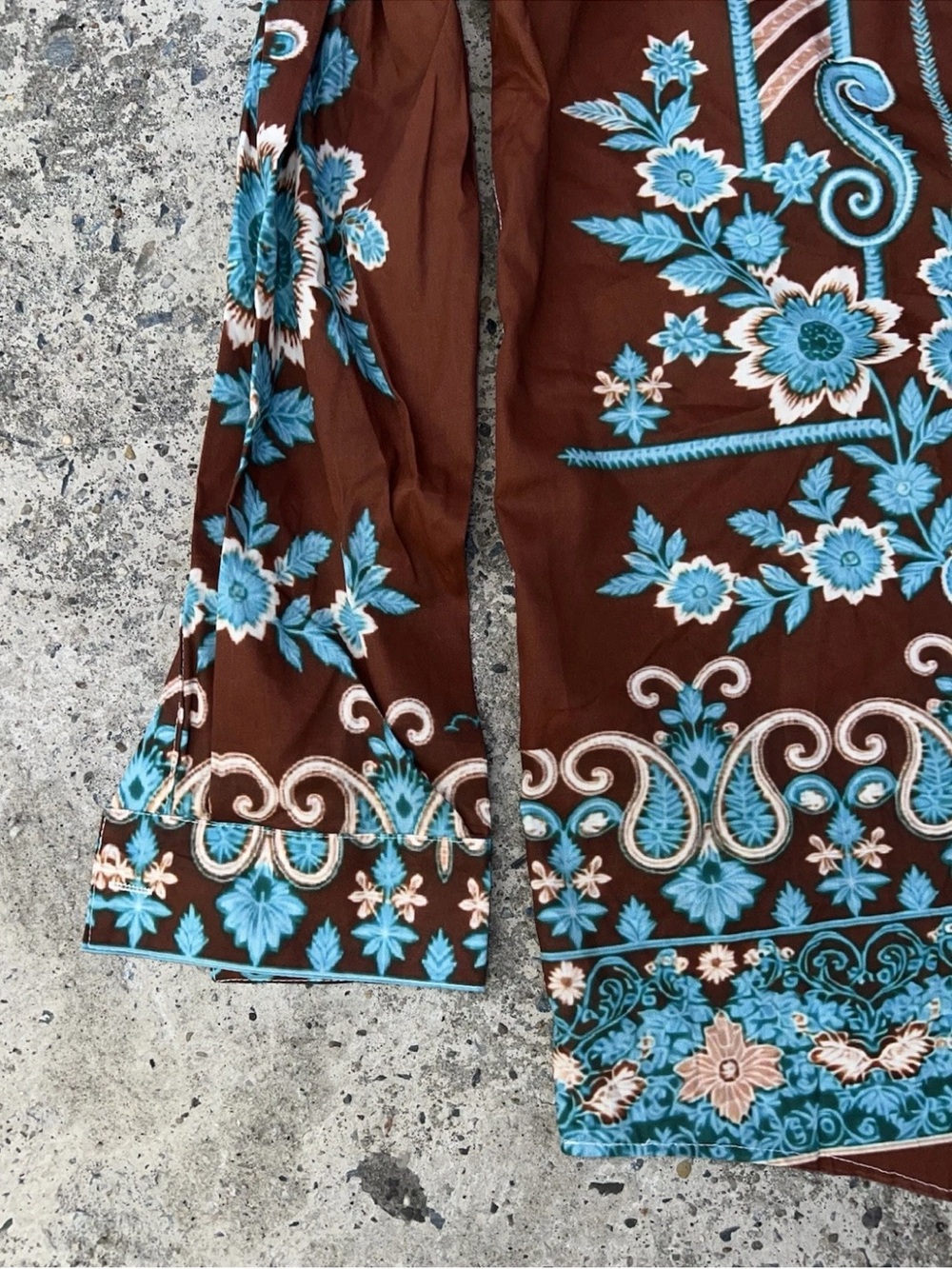 Boozelele Floral Paisley Western Brown Button Down Cotton Shirt XL NWOT - Picture 3 of 12